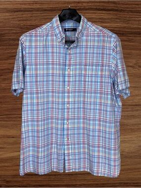Cremieux Classics Short Sleeve Button Down. Spring/Summer Multi-Color Plaid. XL